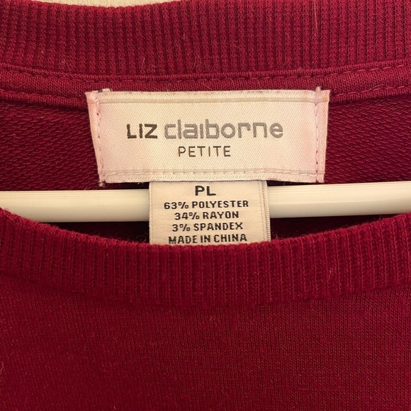 Liz Claiborne Maroon Ruffle Top - Picture 3 of 9